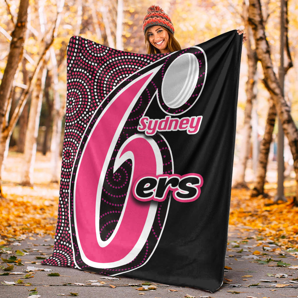 sydney-sixers-premium-blanket-cricket-aboriginal-dot-patterns