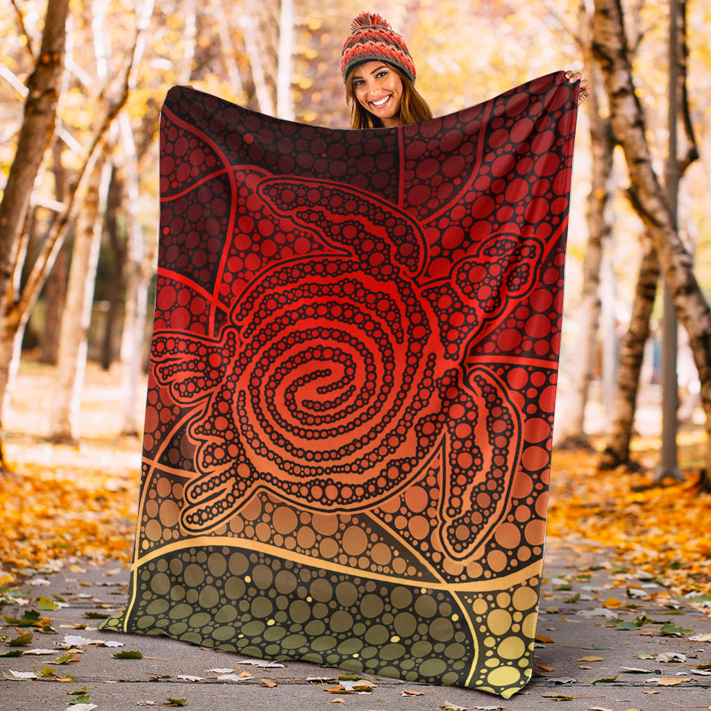 turtle-premium-blanket-aboriginal-red-style