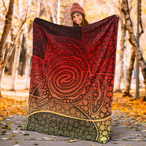 turtle-premium-blanket-aboriginal-red-style
