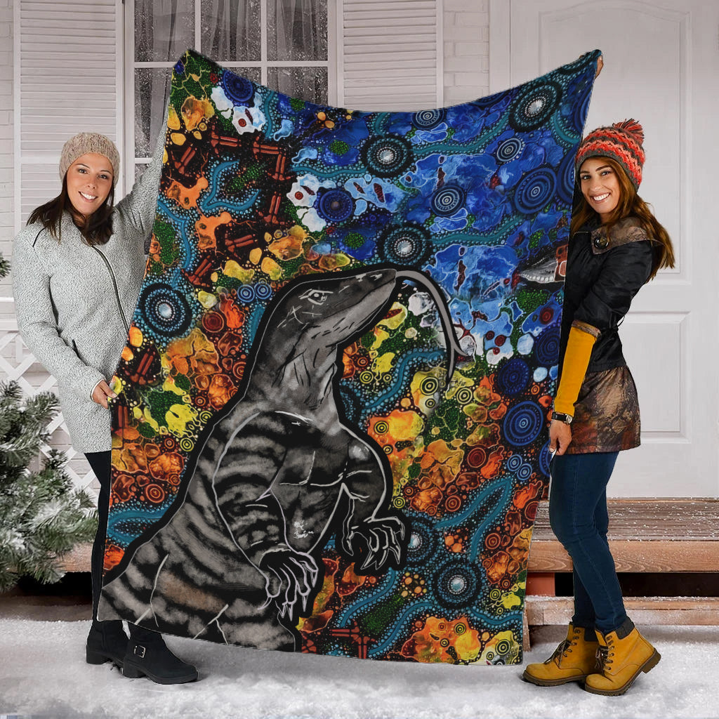 Aboriginal Lizard Tribal Premium Blanket LT6