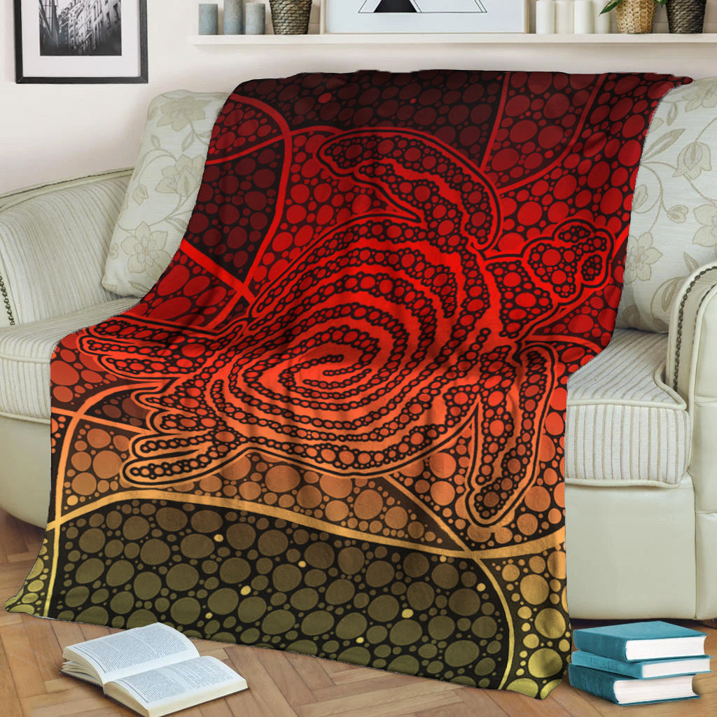 turtle-premium-blanket-aboriginal-red-style