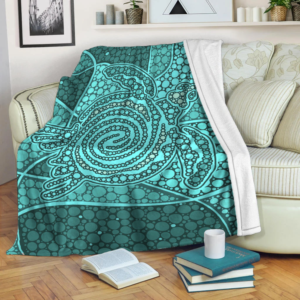 turtle-premium-blanket-aboriginal-green-style