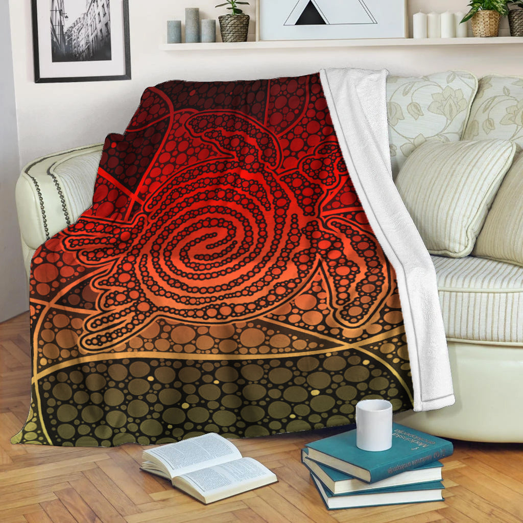 turtle-premium-blanket-aboriginal-red-style