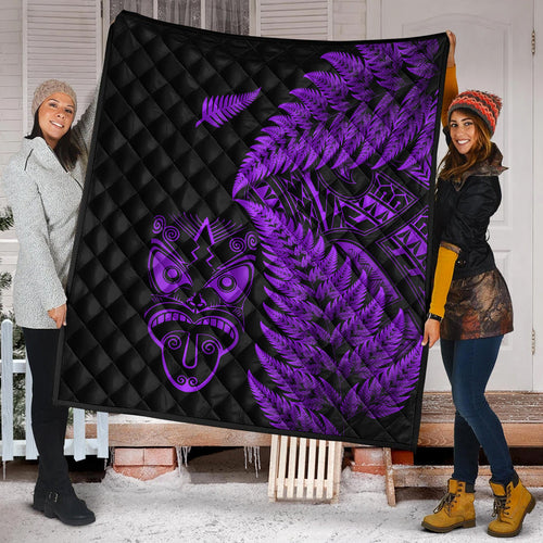 new-zealand-haka-rugby-maori-premium-quilt-silver-fern-vibes-purple