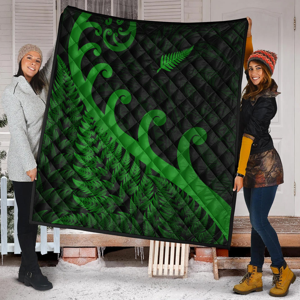 new-zealand-rugby-maori-premium-quilt-silver-fern-koru-vibes-green