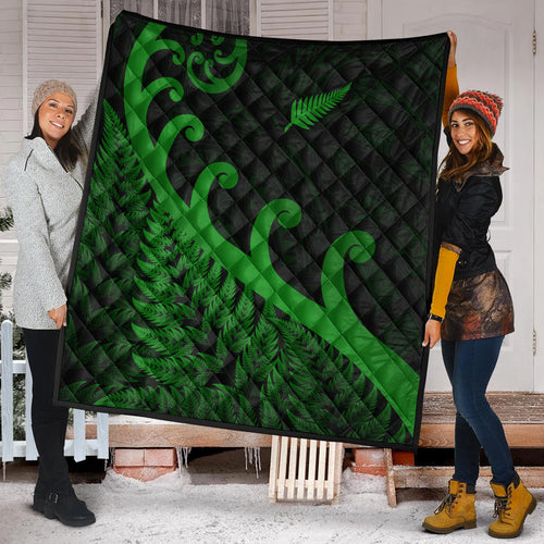 new-zealand-rugby-maori-premium-quilt-silver-fern-koru-vibes-green