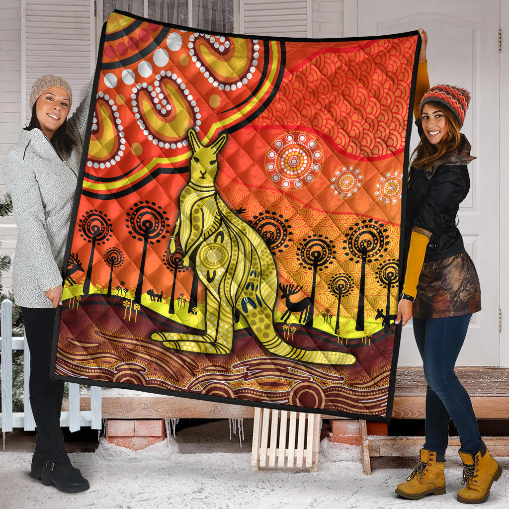 aboriginal-art-kangaroo-premium-quilt-indigenous-unique-vibes-orange