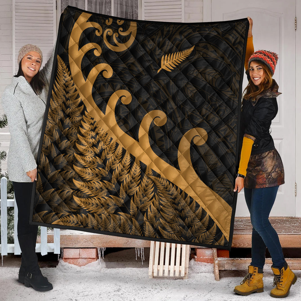 new-zealand-rugby-maori-premium-quilt-silver-fern-koru-vibes-gold