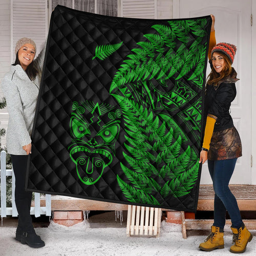 new-zealand-haka-rugby-maori-premium-quilt-silver-fern-vibes-green