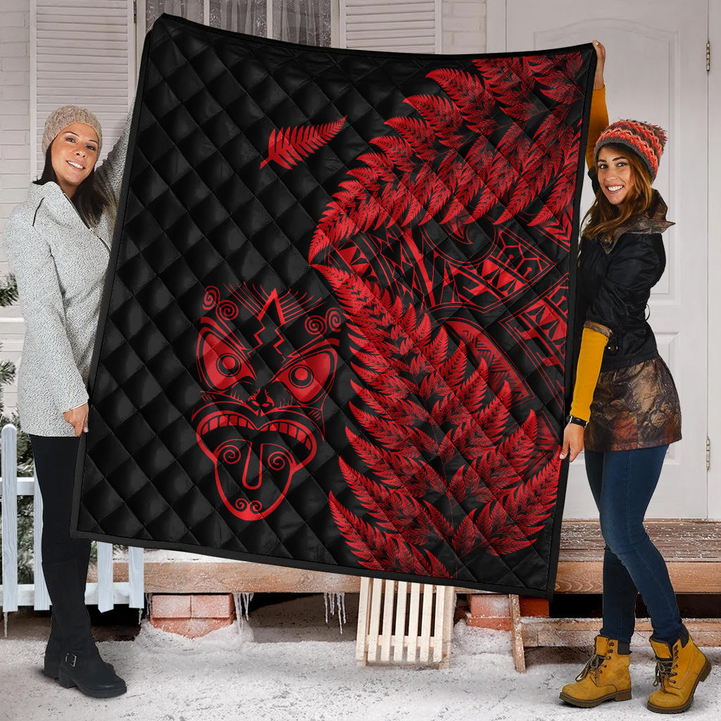 new-zealand-haka-rugby-maori-premium-quilt-silver-fern-vibes-red