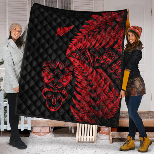 new-zealand-haka-rugby-maori-premium-quilt-silver-fern-vibes-red