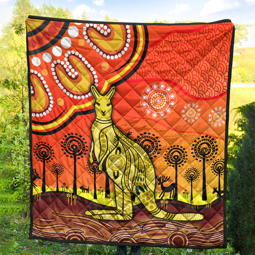 aboriginal-art-kangaroo-premium-quilt-indigenous-unique-vibes-orange