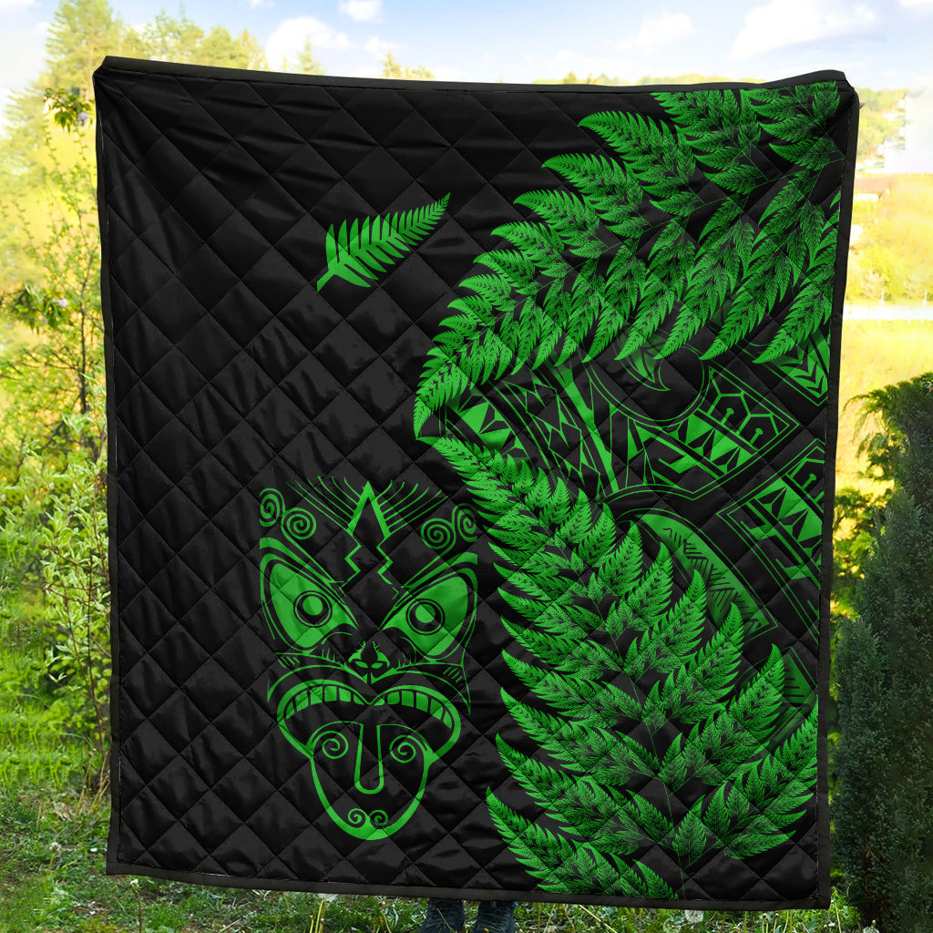 new-zealand-haka-rugby-maori-premium-quilt-silver-fern-vibes-green