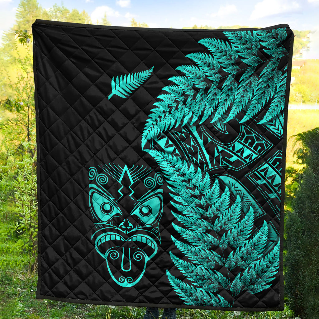 new-zealand-haka-rugby-maori-premium-quilt-silver-fern-vibes-turquoise