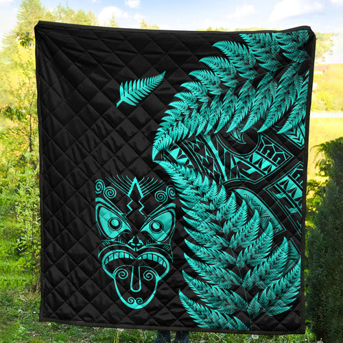 new-zealand-haka-rugby-maori-premium-quilt-silver-fern-vibes-turquoise