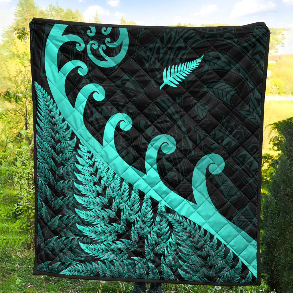 new-zealand-rugby-maori-premium-quilt-silver-fern-koru-vibes-turquoise