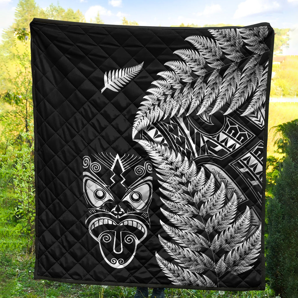new-zealand-haka-rugby-maori-premium-quilt-silver-fern-vibes-black