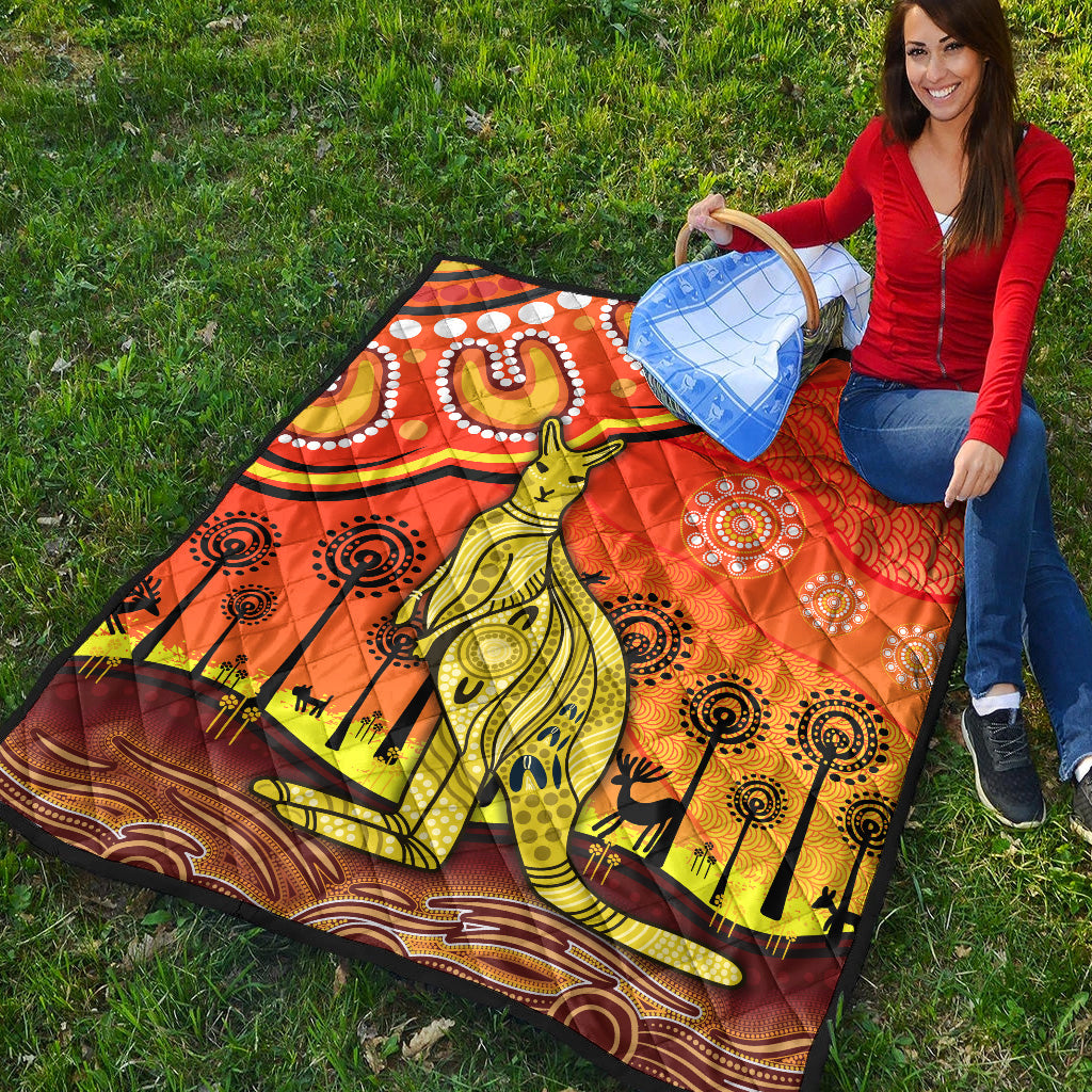 aboriginal-art-kangaroo-premium-quilt-indigenous-unique-vibes-orange