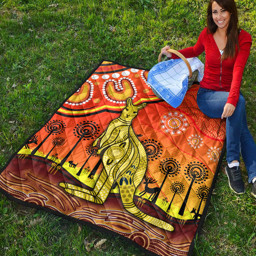 aboriginal-art-kangaroo-premium-quilt-indigenous-unique-vibes-orange
