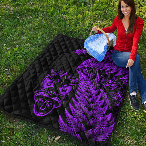 new-zealand-haka-rugby-maori-premium-quilt-silver-fern-vibes-purple