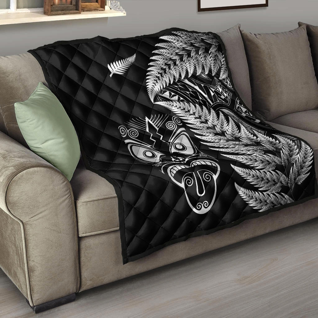 new-zealand-haka-rugby-maori-premium-quilt-silver-fern-vibes-black