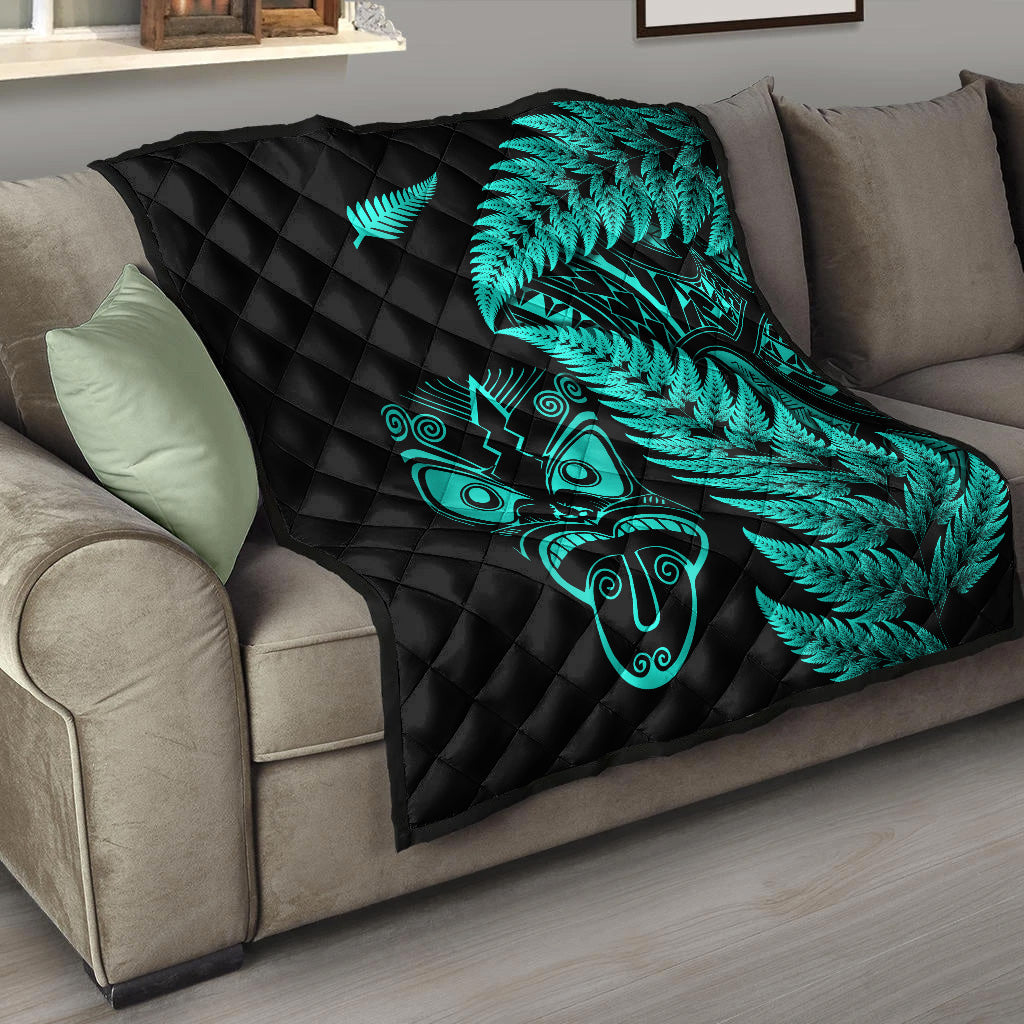 new-zealand-haka-rugby-maori-premium-quilt-silver-fern-vibes-turquoise