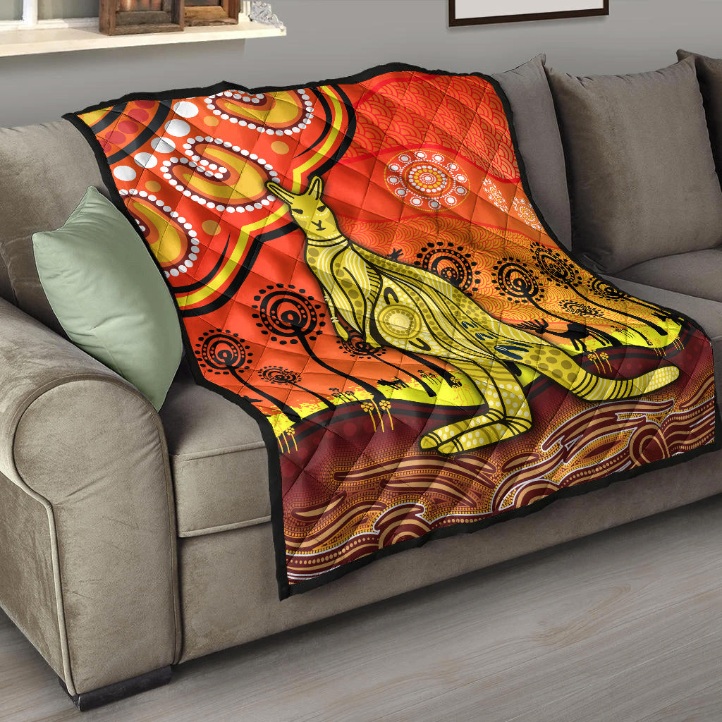 aboriginal-art-kangaroo-premium-quilt-indigenous-unique-vibes-orange