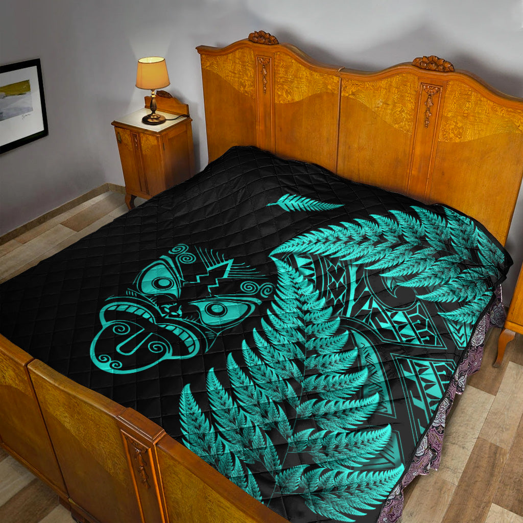 new-zealand-haka-rugby-maori-premium-quilt-silver-fern-vibes-turquoise