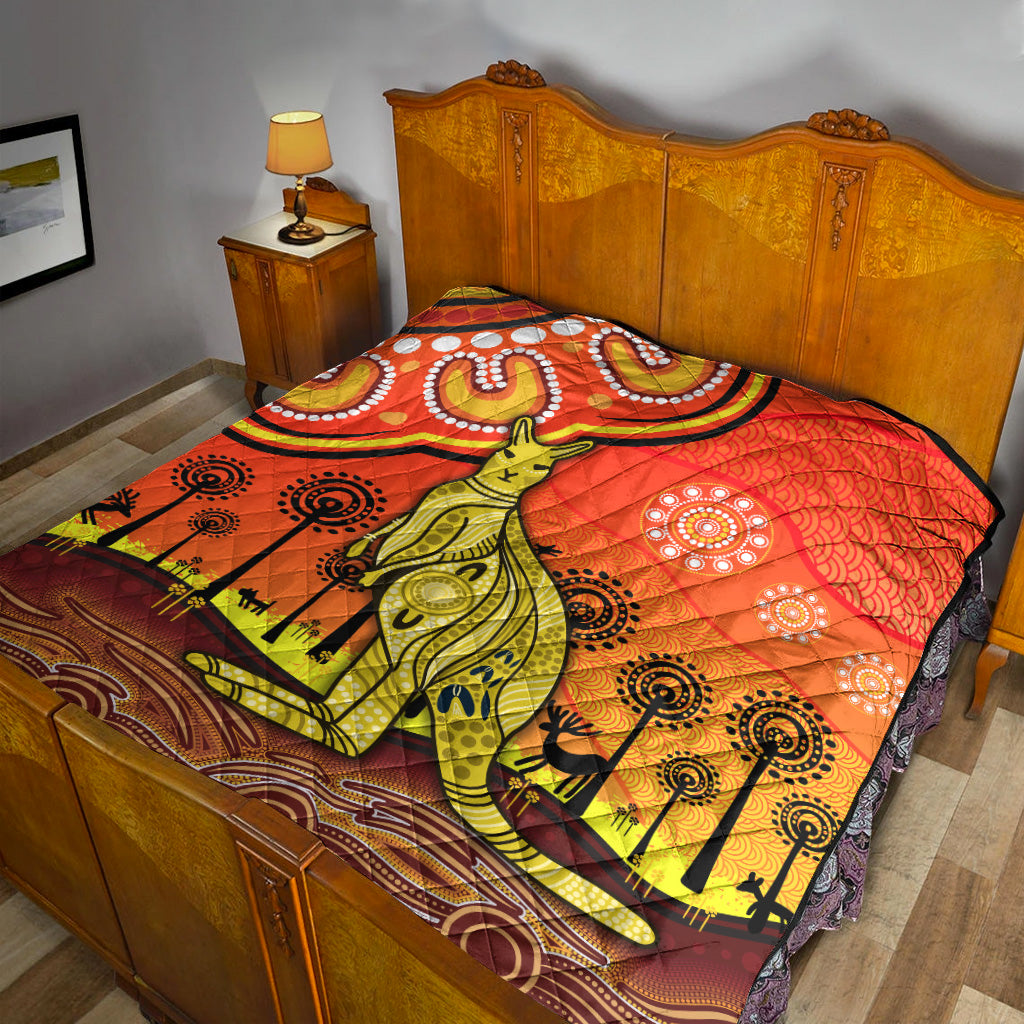 aboriginal-art-kangaroo-premium-quilt-indigenous-unique-vibes-orange