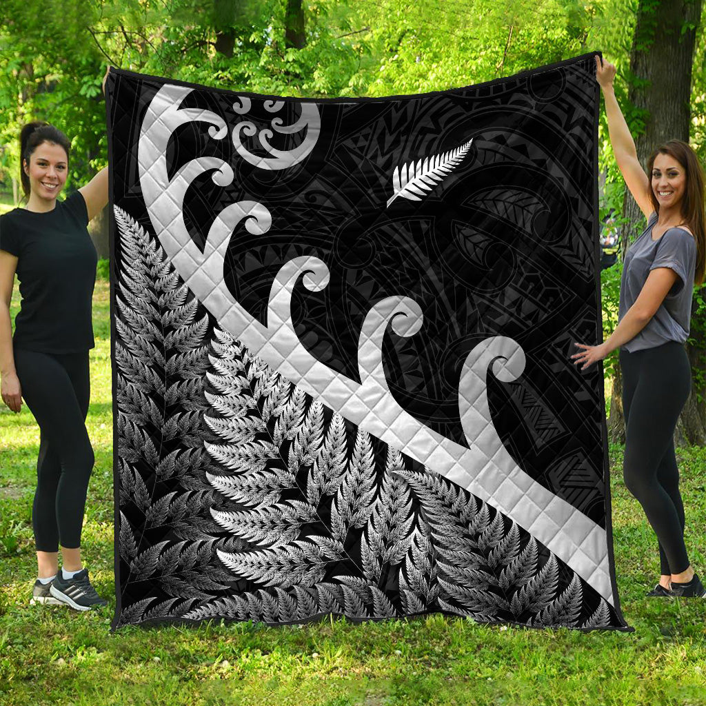 new-zealand-rugby-maori-premium-quilt-silver-fern-koru-vibes-black