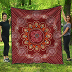 aboriginal-premium-quilt-aboriginal-dot-art-painting-with-red-poppy-flower