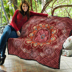 aboriginal-premium-quilt-aboriginal-dot-art-painting-with-red-poppy-flower