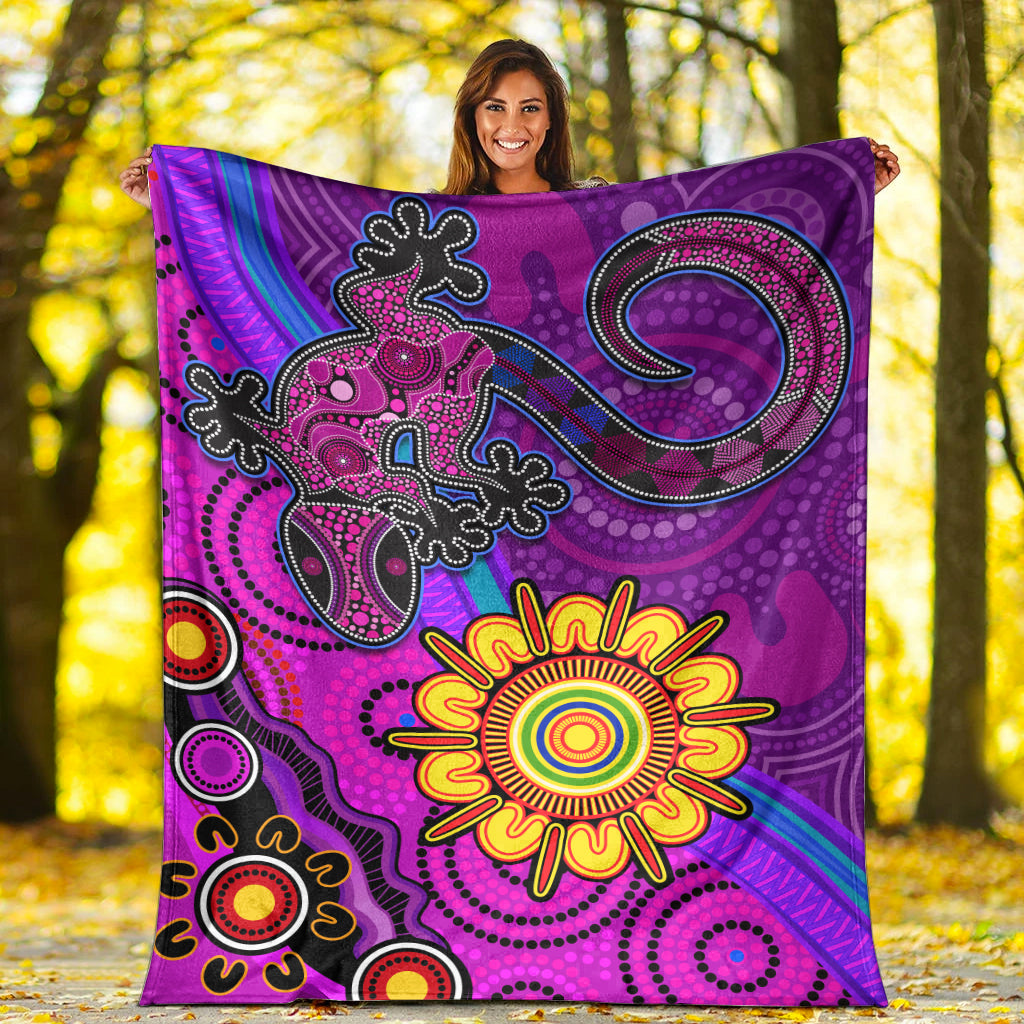 australia-lizard-and-sun-premium-blanket-aboriginal-art-purple