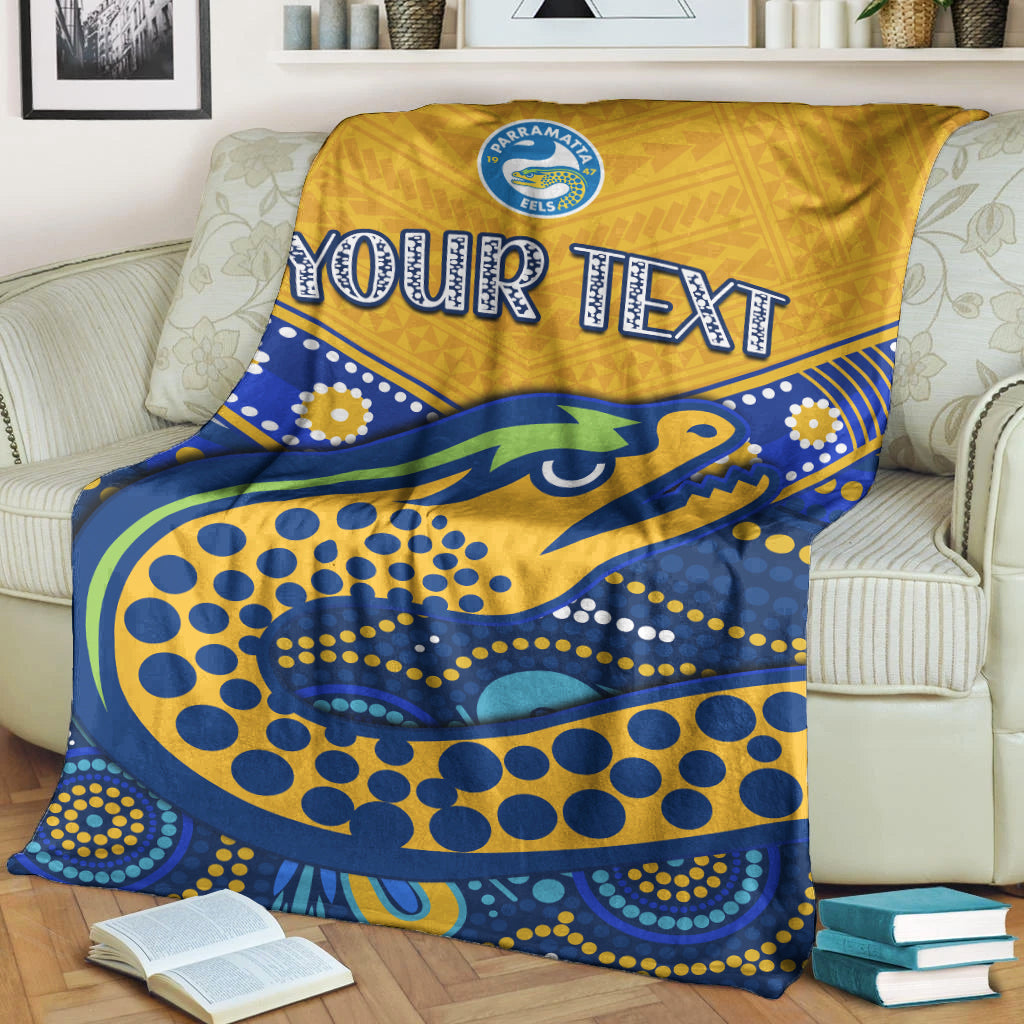 custom-personalised-eels-rugby-premium-blanket-aboriginal-and-polynesia-parramatta