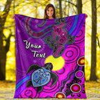 custom-personalised-australia-lizard-and-turtle-premium-blanket-aboriginal-art-beautiful-life