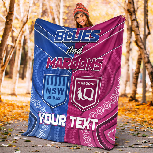 custom-personalised-blues-and-maroons-rugby-premium-blanket-origin-nsw-combine-queensland-aboriginal-australian-lt13