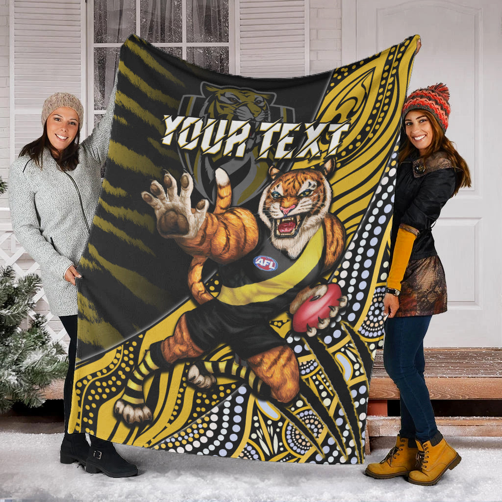 custom-personalised-richmond-football-premium-blanket-aboriginal-go-the-tigers-mascot