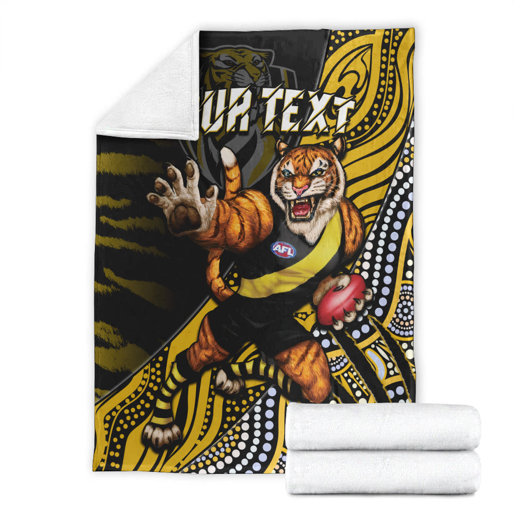 custom-personalised-richmond-football-premium-blanket-aboriginal-go-the-tigers-mascot