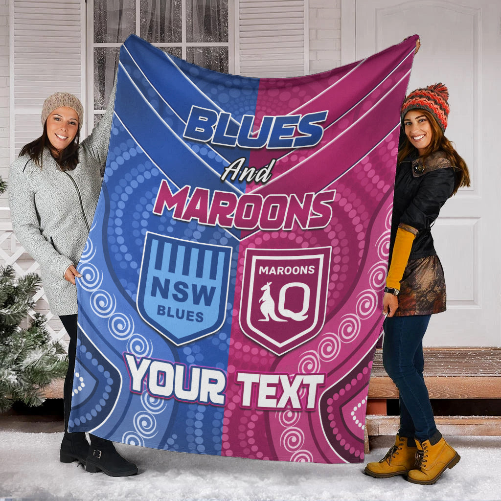 custom-personalised-blues-and-maroons-rugby-premium-blanket-origin-nsw-combine-queensland-aboriginal-australian-lt13