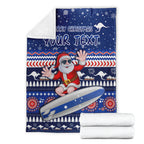 custom-personalised-australia-christmas-premium-blanket-aussie-aboriginal-santa-claus-is-surfing-with-kangaroo