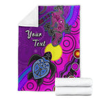 custom-personalised-australia-lizard-and-turtle-premium-blanket-aboriginal-art-beautiful-life