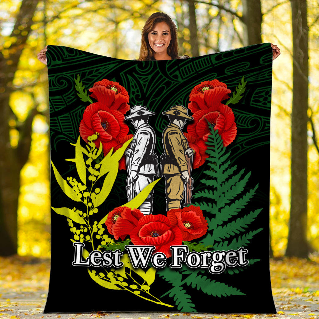 anzac-day-premium-blanket-maori-patterns-green-color