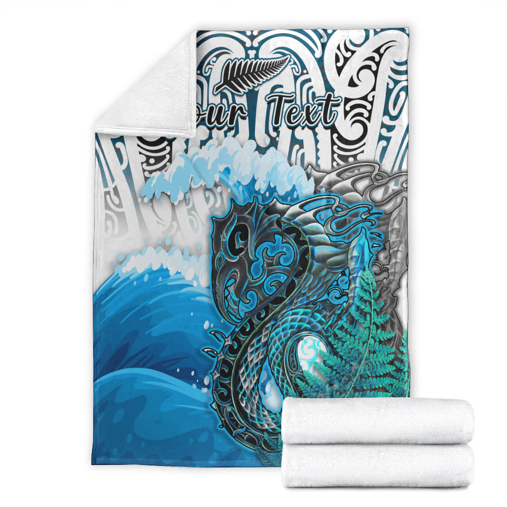 custom-personalised-manaia-maori-premium-blanket-fern-aotearoa-blue-waves