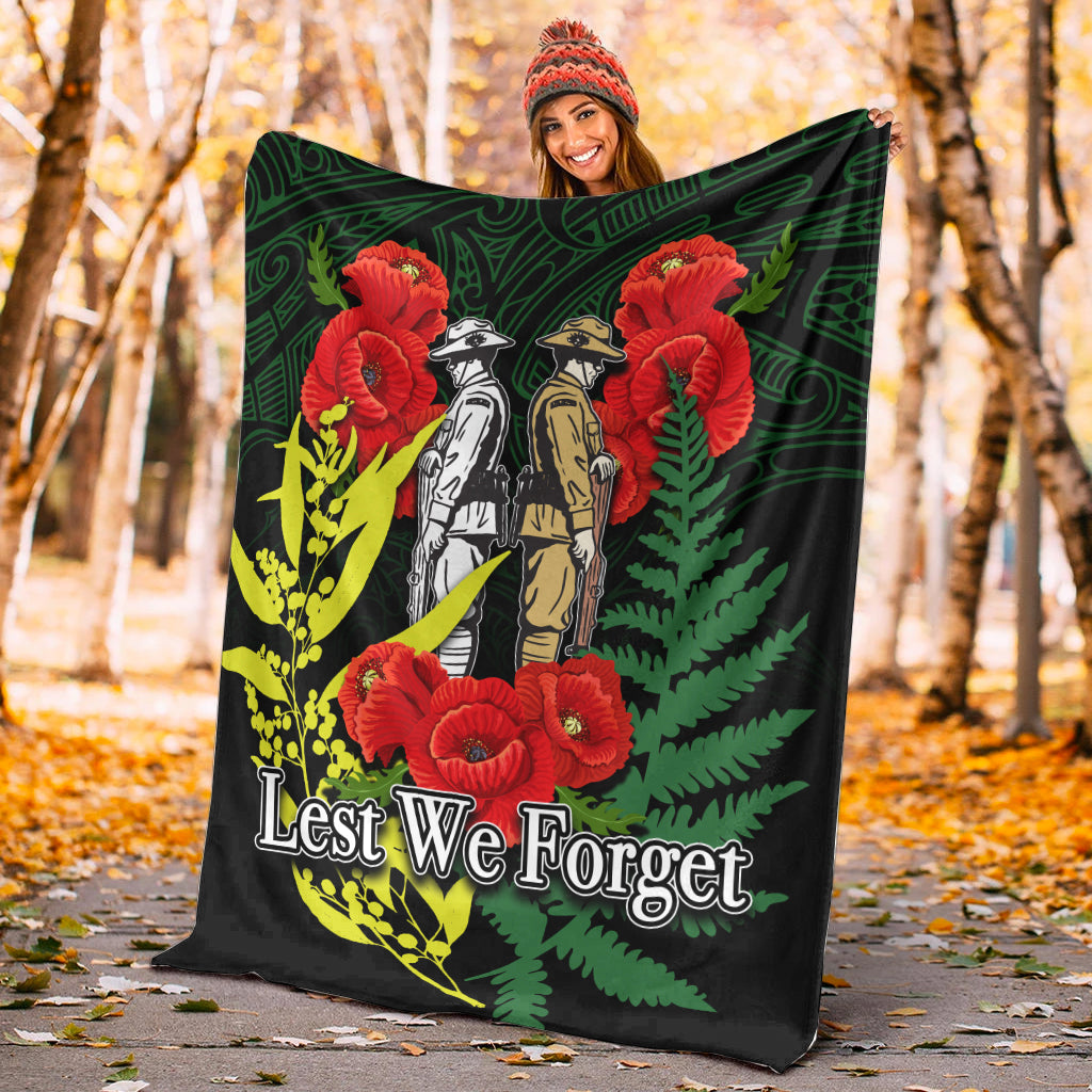 anzac-day-premium-blanket-maori-patterns-green-color