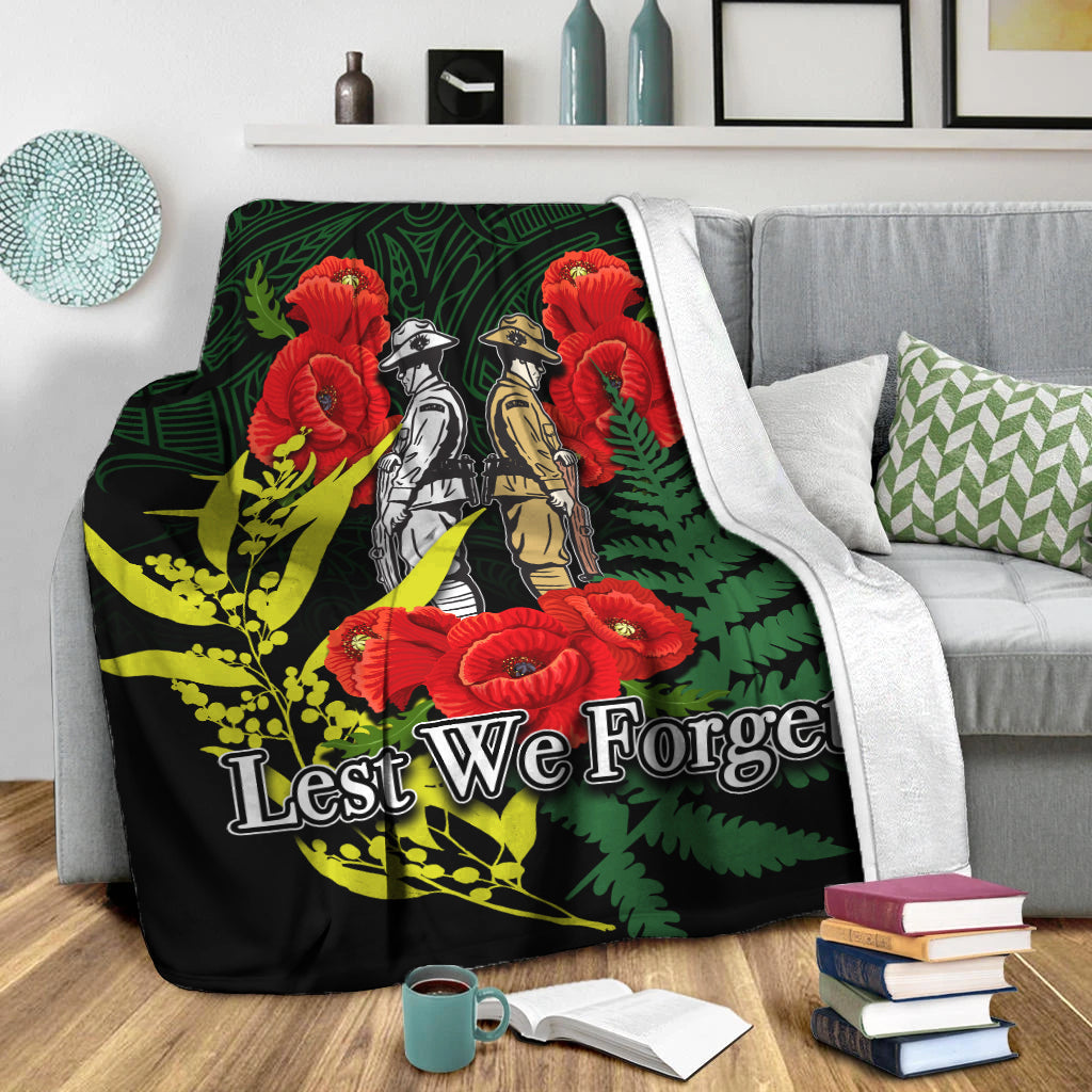 anzac-day-premium-blanket-maori-patterns-green-color