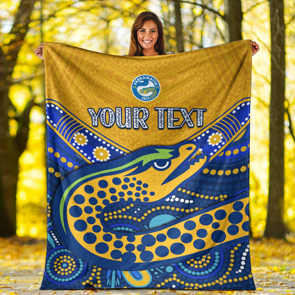 custom-personalised-eels-rugby-premium-blanket-aboriginal-and-polynesia-parramatta