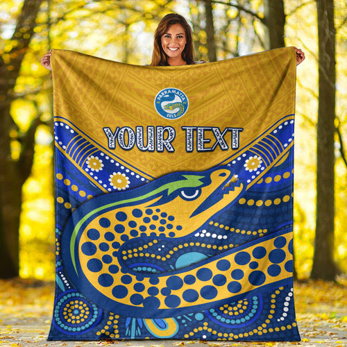 custom-personalised-eels-rugby-premium-blanket-aboriginal-and-polynesia-parramatta