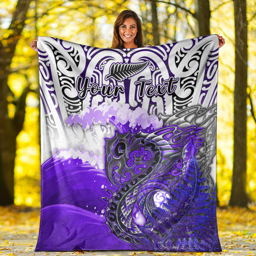 custom-personalised-manaia-maori-premium-blanket-fern-aotearoa-purple-waves