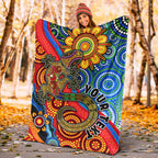 custom-personalised-australia-lizard-and-sun-premium-blanket-aboriginal-art-speical