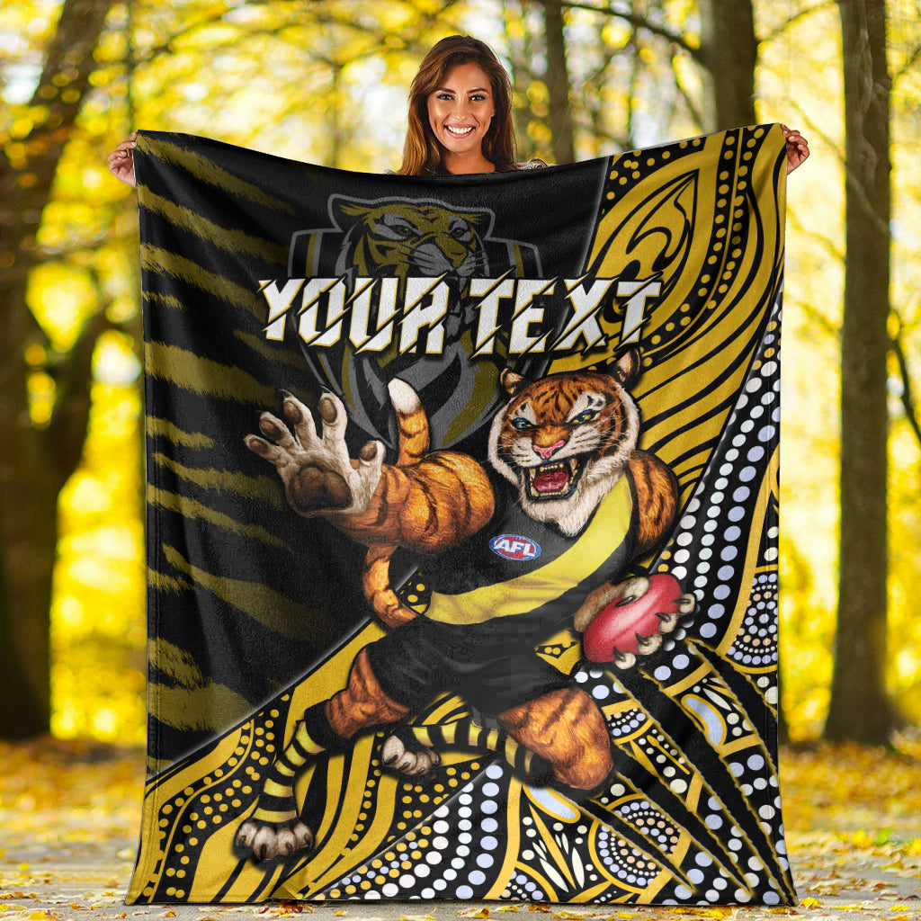 custom-personalised-richmond-football-premium-blanket-aboriginal-go-the-tigers-mascot
